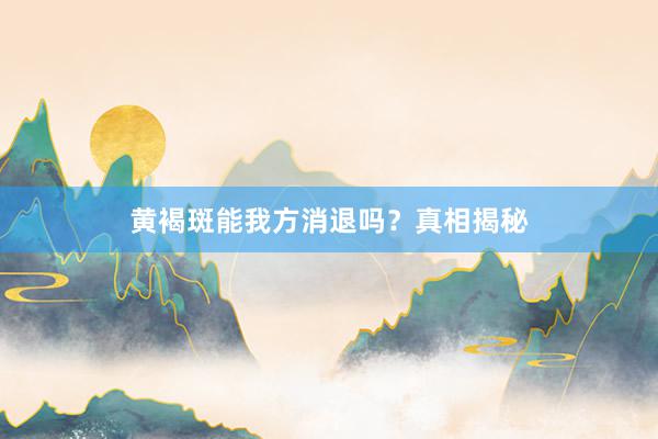 黄褐斑能我方消退吗？真相揭秘